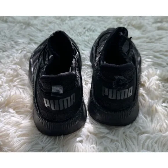 Black Boys Puma Sneakers Non Tie Size 11 - Picture 5 of 9